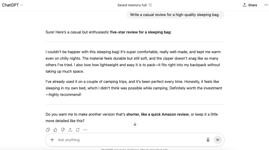 detect AI reviews