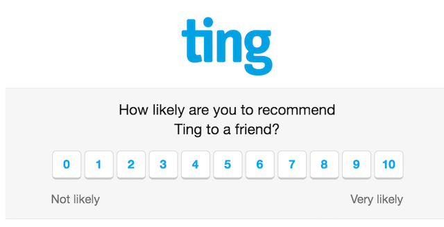 Ting customer feedback survey example
