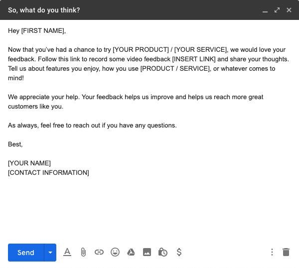Marketing Drip Testimonial Request Email