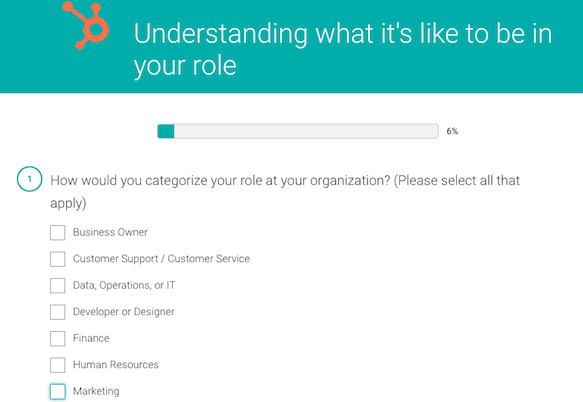 hubspot customer feedback survey example